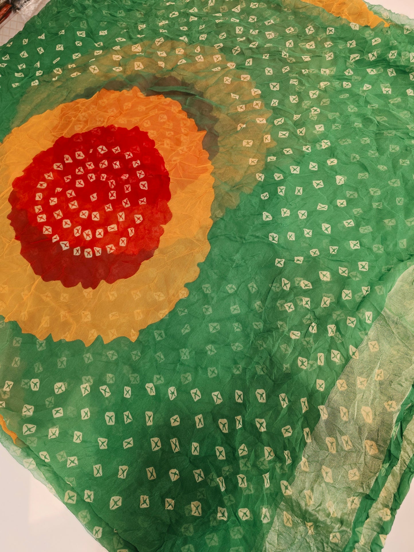 Traditional Shekhawati Bandhej Chunadi Saree | Blooming Silk