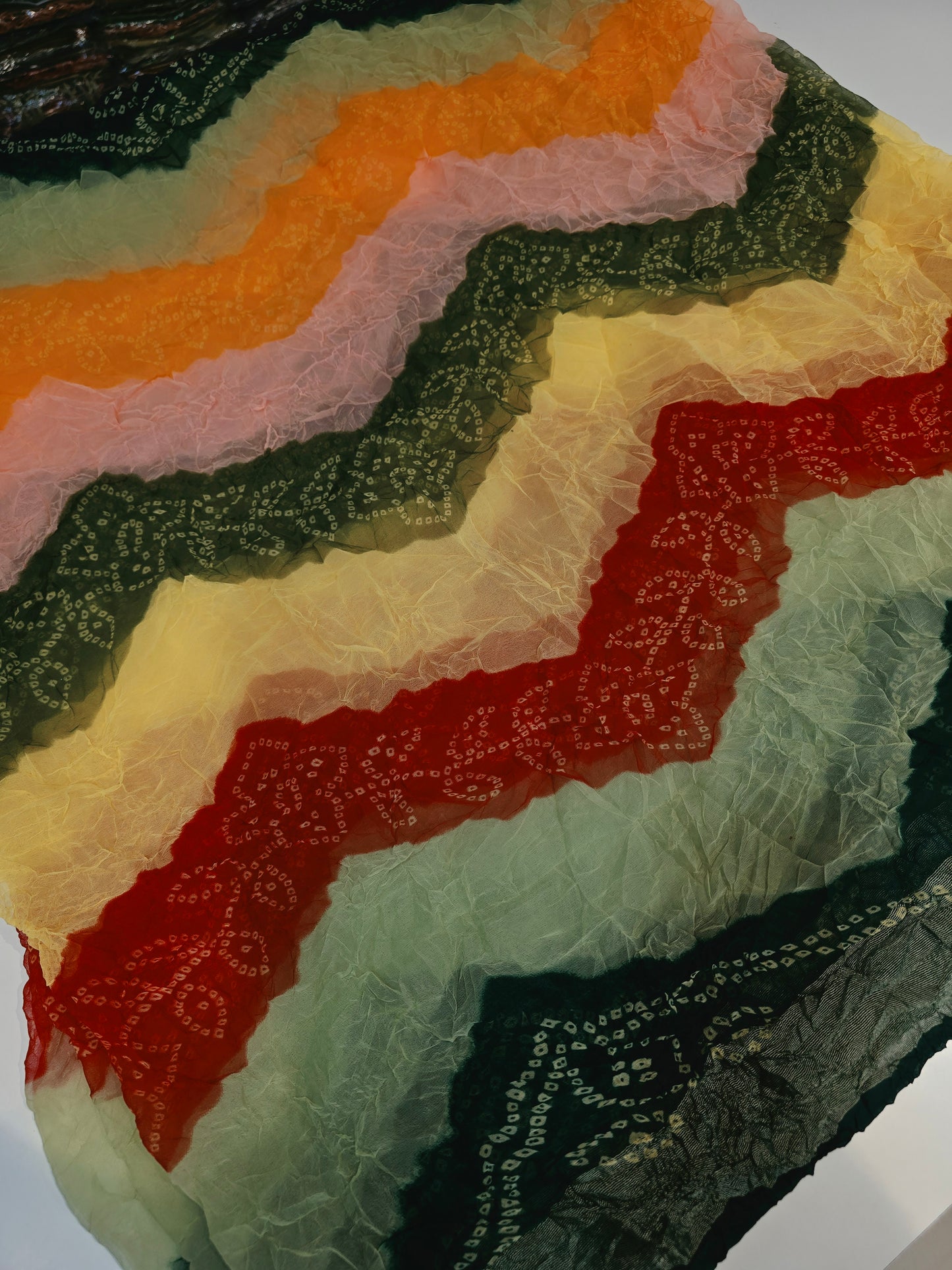 Traditional Shekhawati Bandhej Chunadi Saree | Blooming Silk