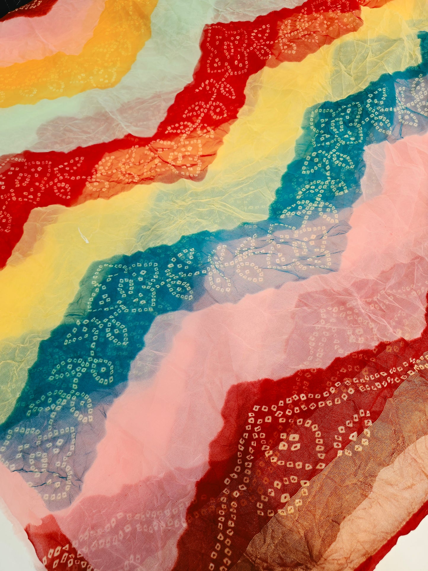 Traditional Shekhawati Bandhej Chunadi Saree | Blooming Silk