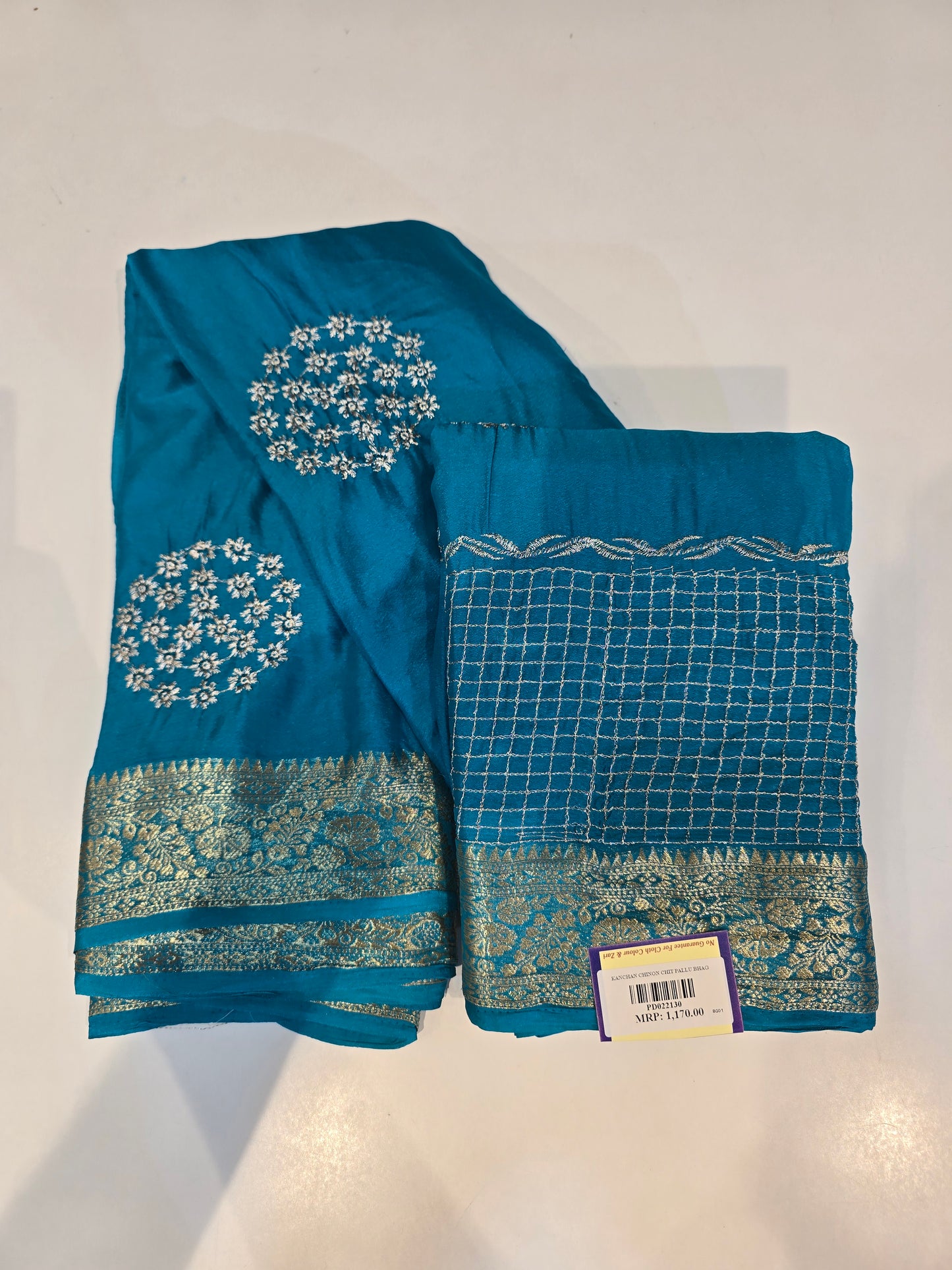 Premium Wine Chinon Saree with Golden Floral Embroidery & Zari Border