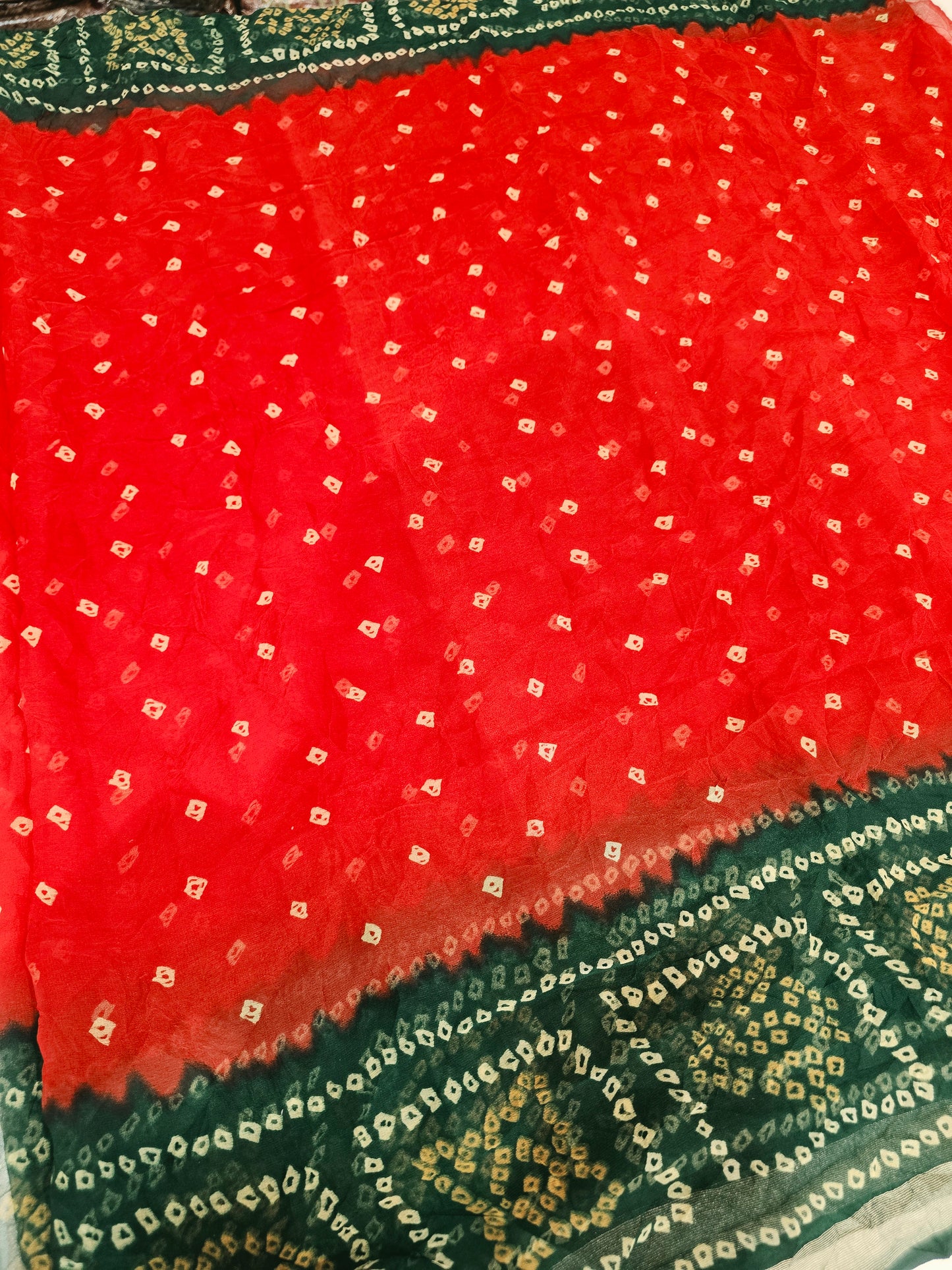 Traditional Shekhawati Bandhej Chunadi Saree | Blooming Silk